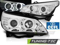 Faruri ANGEL EYES CCFL Crom look LED INDICATOR compatibila BMW E60/E61 03-07