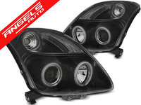 Faruri Angel Eyes CCFL Suzuki Swift 2005-2010 Fundal Negru