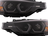 Faruri Angel Eyes compatibil cu BMW 3 Series F30 F31 Sedan Touring (10.2011-05.2015) Negru SAN35309