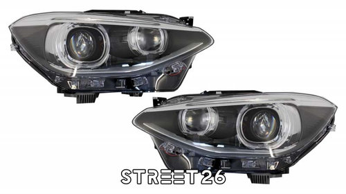 Faruri Angel Eyes Compatibil Cu BMW Seria 1 F20 F21 (2011-2014) Negru