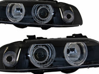 Faruri Angel Eyes compatibil cu BMW Seria 5 E39 Sedan Touring (1996-2003) Editie Negru Gri PXN1-200C SAN35272