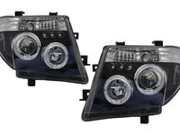 Faruri Angel Eyes compatibil cu Nissan Navara D40 (2004-2009) Nissan Pathfinder R51 (2005-2008) Negru HLNIN