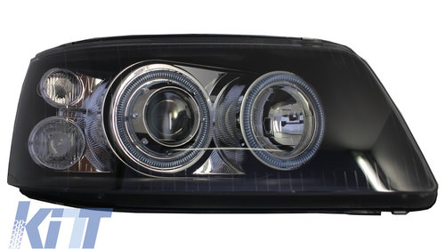 Faruri Angel Eyes compatibil cu VW Transporter T5 (2003-2009) Negru