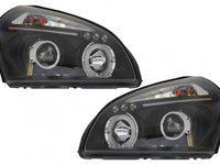 Faruri Angel Eyes compatibil Hyundai Tucson (2004-2010) Negre HLHYTU