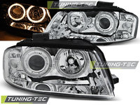 Faruri ANGEL EYES Crom look compatibila AUDI A3 8P 05.03-03.08