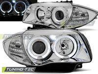 Faruri ANGEL EYES Crom look compatibila BMW 1 E87/E81/82/88 04-11