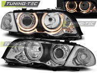 Faruri ANGEL EYES Crom look compatibila BMW E46 05.98-08.01 S/T