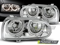 Faruri ANGEL EYES Crom look compatibila VW GOLF 3 09.91-08.97