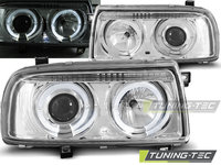 Faruri ANGEL EYES Crom look compatibila VW VENTO 01.92-08.98