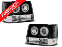 Faruri Angel Eyes Jeep Grand Cherokee 1993-1998 Negru