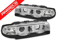 Faruri ANGEL EYES LED 3D BMW Seria 7 E38 1994-2001 CHROME