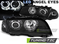 Faruri ANGEL EYES LED BLACK compatibila BMW E46 05.98-08.01 S/T