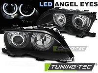 Faruri ANGEL EYES LED BLACK compatibila BMW E46 09.01-03.05