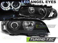 Faruri ANGEL EYES LED BLACK compatibila BMW E46 04.99-03.03 COUPE CABRIO