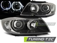 Faruri ANGEL EYES LED BLACK compatibila BMW E90/E91 03.05-11