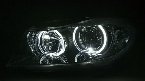 Faruri Angel Eyes LED BMW Seria 3 E90/E91 (2005-2011)