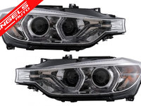 Faruri Angel Eyes LED DRL BMW F30 F31 Sedan Touring (11-15) Crom