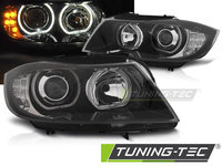 Faruri ANGEL EYES LED INDICATOR BLACK compatibila BMW E90/E91 03.05-11