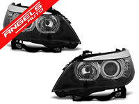 Faruri ANGEL EYES LED Negru potrivite pentru BMW E60/E61 03-07