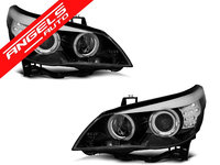 Faruri ANGEL EYES Negru LED BMW Seria 5 E60/E61 03-07 Negru