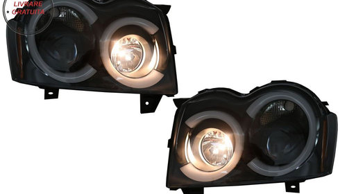 Faruri Angel Eyes TUB LED Jeep Grand Cherokee WK (2005-2008) Negru- livrare gratuita