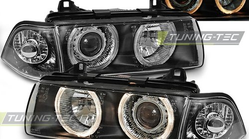 Faruri BMW E36 1990-1999 Angel eyes Negru