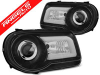 Faruri Chrysler 300c 05 10 Negru Tube Light