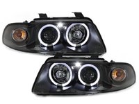 Faruri compatibil cu AUDI A4 B5 95-98 pozitie angel eyes negru