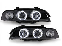 Faruri compatibil cu BMW E39 5er 95-00_2 CCFL Angel Eyes Negru