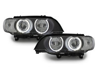 Faruri compatibil cu BMW X5 E53 04-06 Angel Eyes negru-