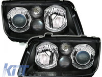 Faruri compatibil cu VW Bora (09.1998-07.2005) Angel Eyes Negru