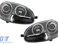 Faruri compatibil cu VW Golf 5 V Mk5 (2003-2007) Jetta (2005-2010) GTI R32 Design Negru