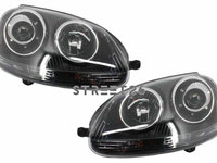 Faruri compatibil cu VW Jetta (2005-2010) GTI R32 Design Negru