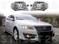 Faruri Compatibil Cu VW Passat B6 3C (2005-2010) ANGEL EYES Crom