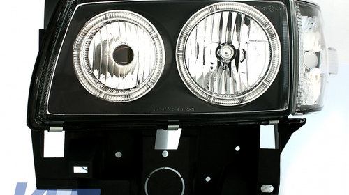 Faruri compatibil cu VW T4 (08.1976-03.2003) Angel Eyes Negru