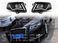 Faruri Compatibile Cu Audi A6 4F C6 2004-2008 TUBE LIGHTS Negru