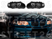 Faruri Compatibile Cu BMW Seria 3 E46 04.99-03 Coupe Cabrio Angel Eyes Negru