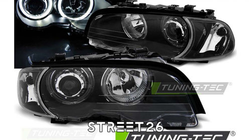 Faruri Compatibile Cu BMW Seria 3 E46 99-03 Coupe Cabrio Angel Eyes Negru