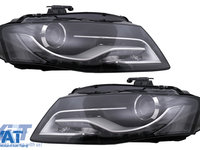 Faruri Cu Lumini de zi Integrate LED (DRL) compatibil cu Audi A4 B8 8K (2009-10.2011) Negre