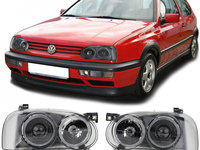 Faruri cu lupa VW Golf 3 Hella Twin look Fumurii