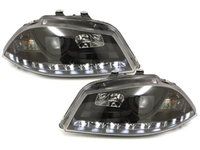 Faruri D-LITE compatibil cu SEAT Ibiza 6L 03-08echipate cu lumina de zi LEDnegru