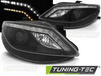 Faruri DAYLIGHT BLACK with LED INDICATOR compatibila SEAT IBIZA 6J 06.08-12