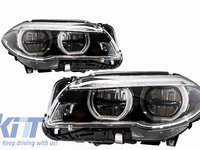 Faruri Full LED Angel Eyes compatibil cu BMW Seria 5 F10 F11 LCI (2014-2017)