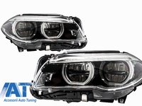 Faruri Full LED Angel Eyes compatibil cu BMW Seria 5 F10 F11 LCI (2014-2017)