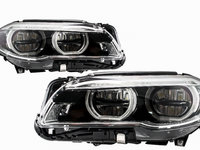 Faruri Full LED Angel Eyes compatibil cu BMW Seria 5 F10 F11 LCI (2014-2017) Tuning BMW Seria 5 G30 2016 2017 2018 2019 2020 HLBMF10LCILED