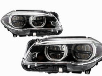 Faruri Full LED Angel Eyes compatibil cu BMW Seria 5 F10 F11 LCI (2014-2017) HLBMF10LCILED