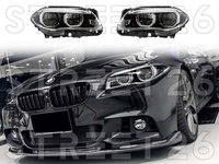 Faruri Full LED Angel Eyes Compatibil Cu BMW Seria 5 F10 F11 LCI (2014-2017)