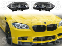 Faruri Full LED Compatibil Cu BMW F10 F11 5 Seria (2011-2013) Angel Eyes