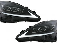 Faruri Full LED Semnal Dinamic compatibil cu LEXUS XE20 (2006-2013) Negru HLLXIS250