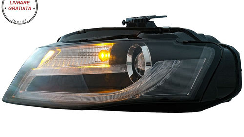 Faruri LED Audi A4 B8 8K (2008-2011) Facelift Light Bar Design Lumina De Zi LED DR